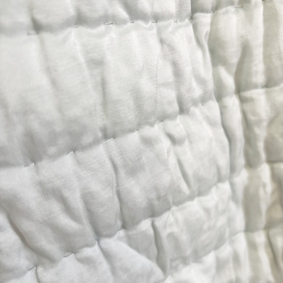 POTTERY BARN One Blue Silk Cotton Blend Hand-Stitched Pillow Sham King 20” X 36” - Picture 7 of 10